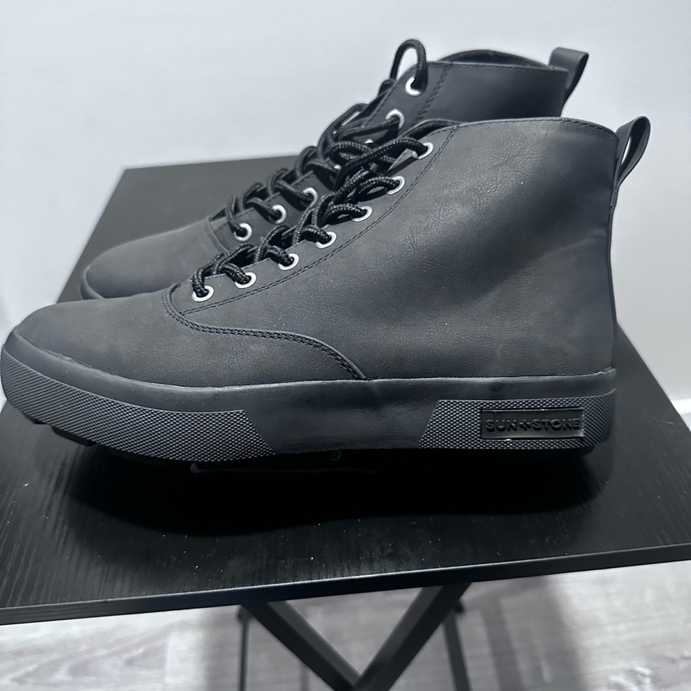Sun + Stone men’s high top sneakers